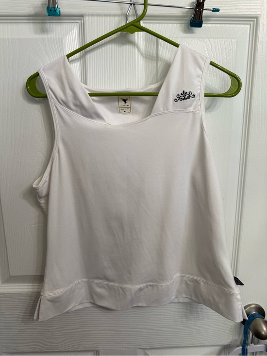 Insport Tops - Vintage InSport White Tank Top XL Made in USA Embroidered Y2K Activewear
